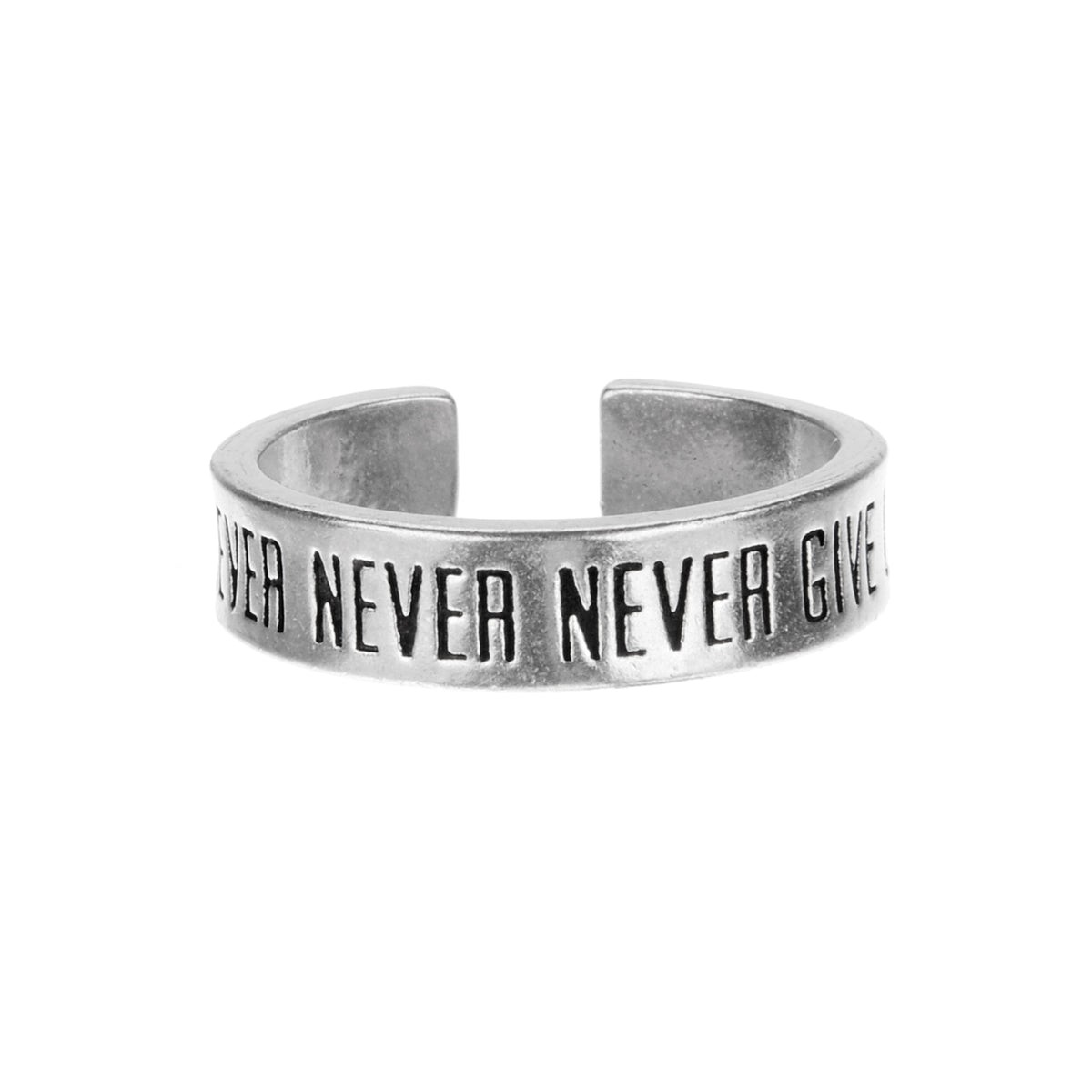 Never Give Up Ring - Perseverance & Determination Gift