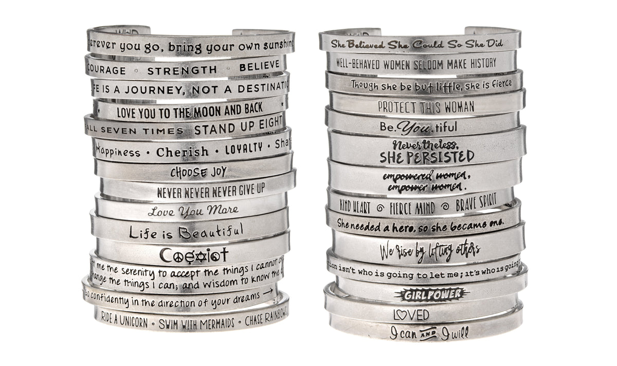 Though She Be But Little She Is Fierce Quotable Cuff Bracelet
