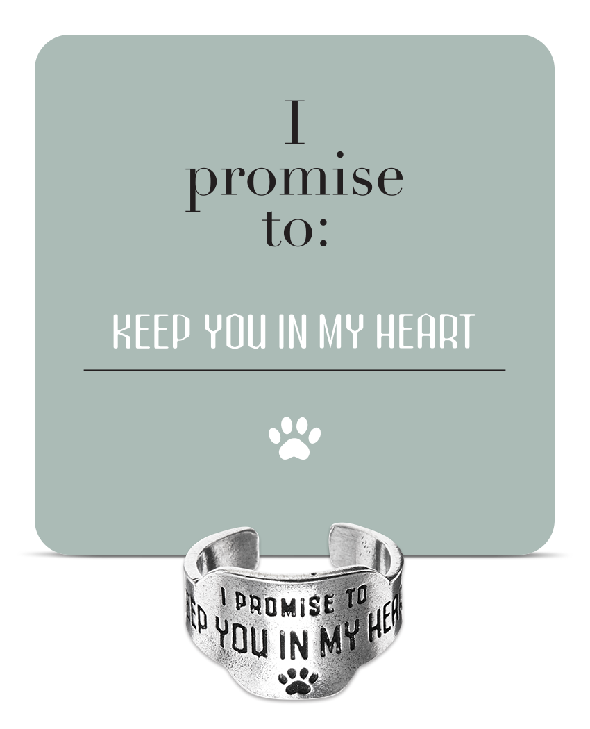 "I Promise to Keep You in My Heart | Pet Loss Memorial Ring"