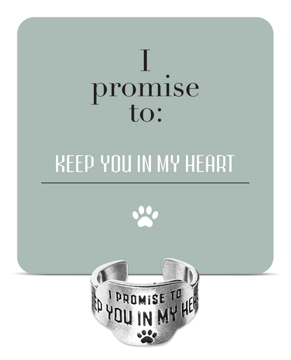 "I Promise to Keep You in My Heart | Pet Loss Memorial Ring"