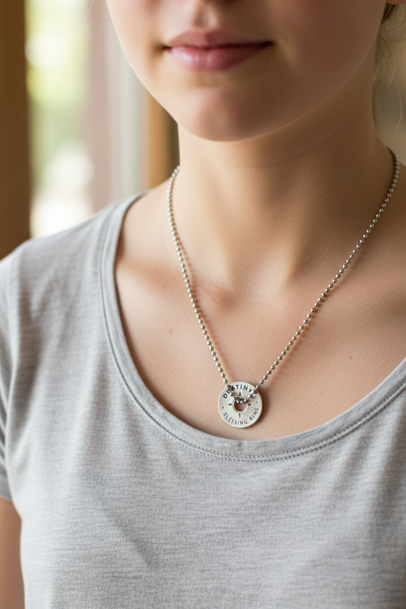 Destiny Blessing Ring Necklace on Teen