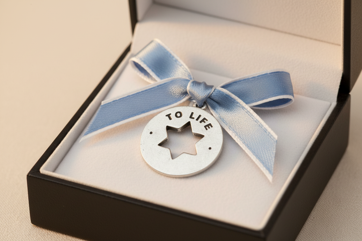 To Life Blessing Ring on Ribbon