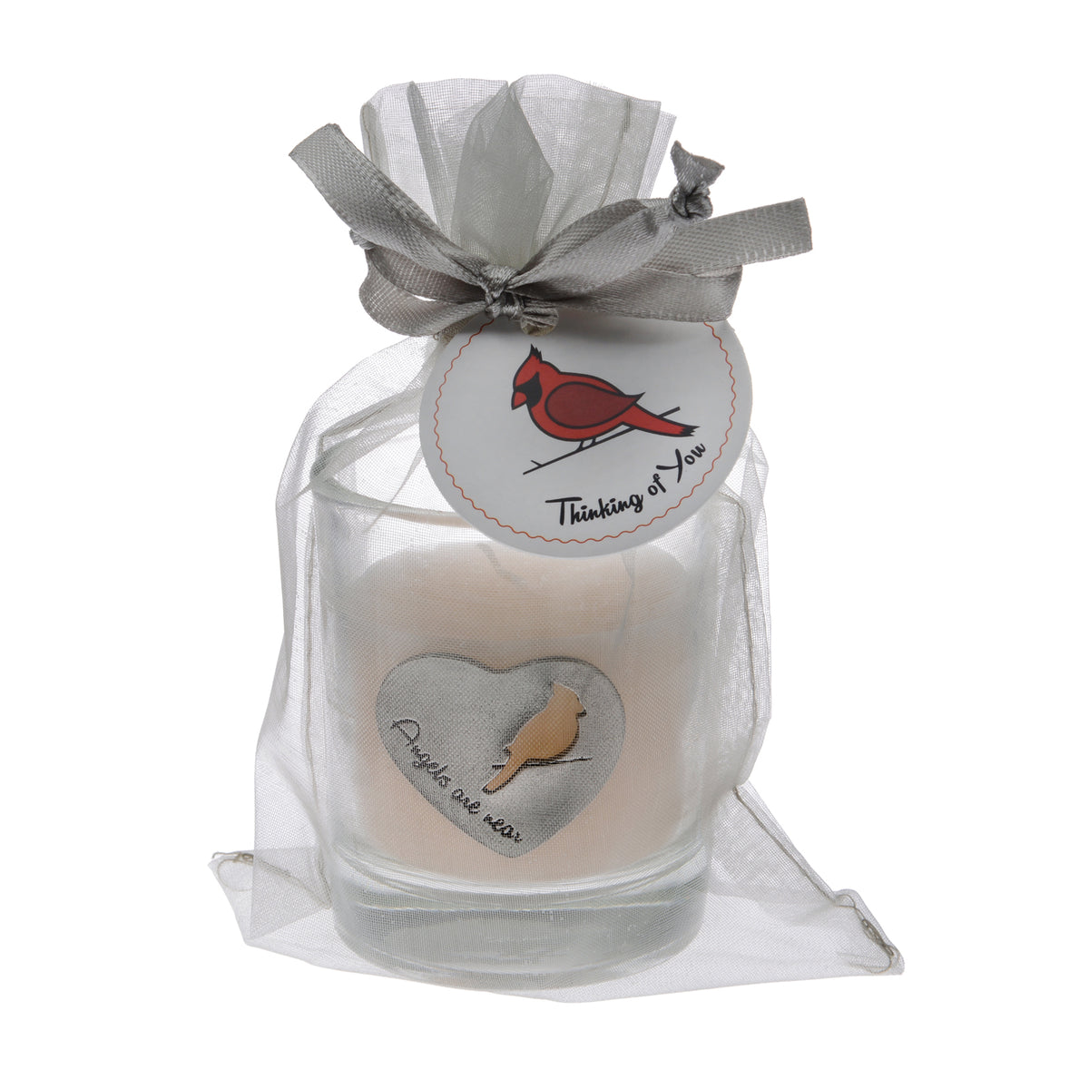 Angels are Near Memorial Candle with Cardinal - Spiritual Comfort Gift