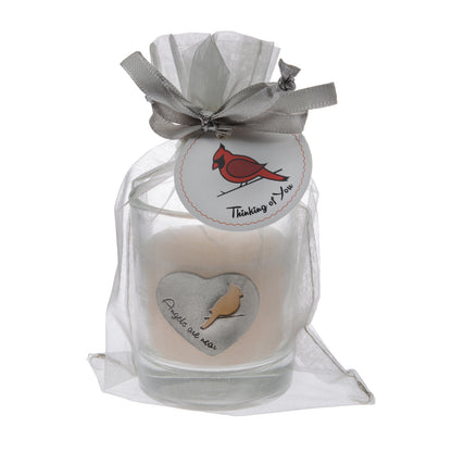 Angels are Near Memorial Candle with Cardinal - Spiritual Comfort Gift