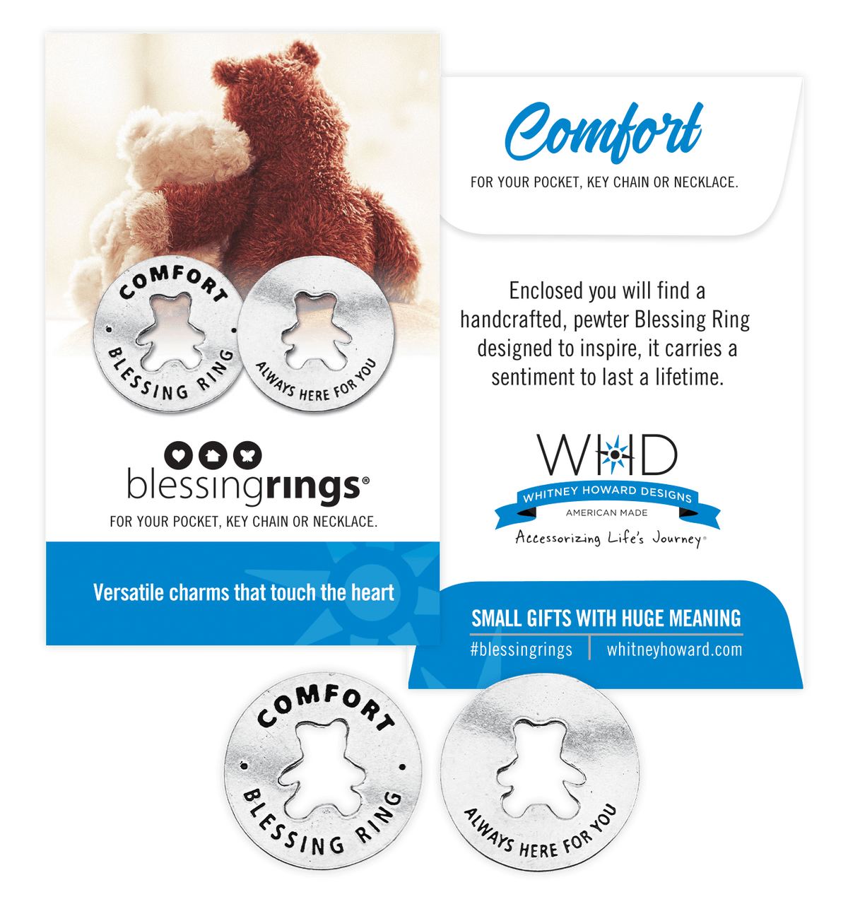 Comfort Blessing Ring | Teddy Bear Charm | Always Here for You