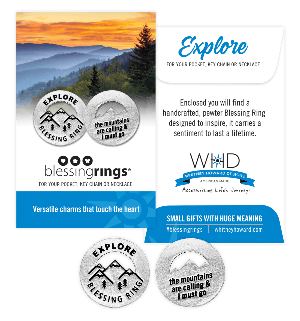 Explore Blessing Ring | Mountains Are Calling Charm | Adventure Gift
