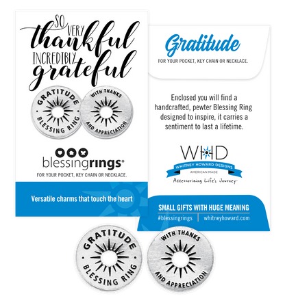 Gratitude Blessing Ring | Sunburst Charm | With Thanks & Appreciation