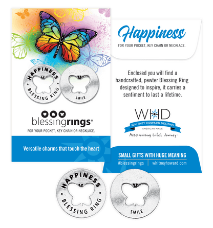 Happiness Blessing Ring | Butterfly Charm | Smile