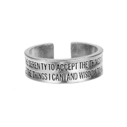 Serenity Prayer Ring - One Day at a Time Recovery Gift