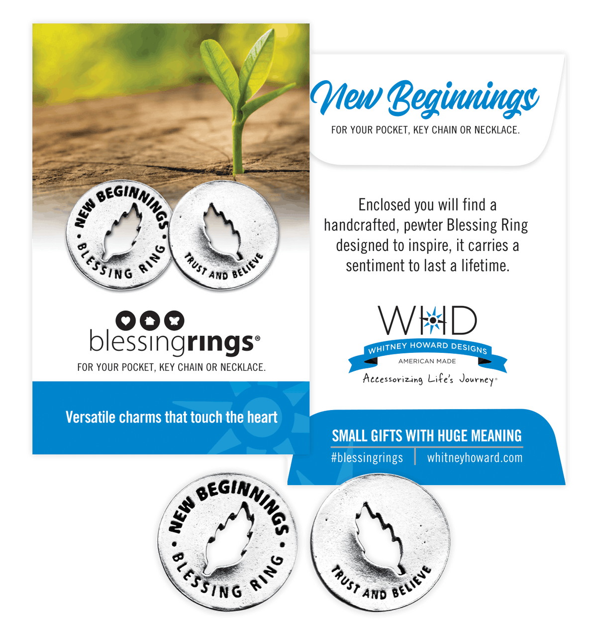 New Beginnings Blessing Ring Charm | Trust and Believe | Leaf Token