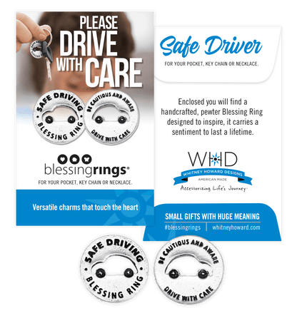 Safe Driving Blessing Ring Charm