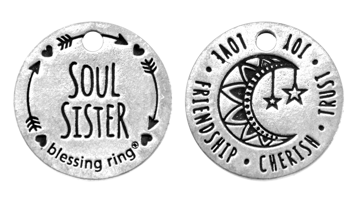 Soul Sister Blessing Ring | Best Friend Charm | Love Joy Cherish Gift
