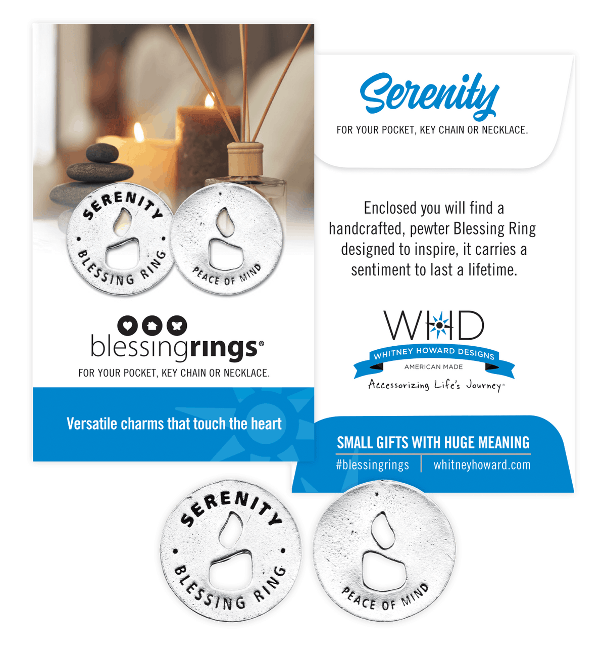 Serenity Blessing Ring Charm | Peace of Mind | Candle Token