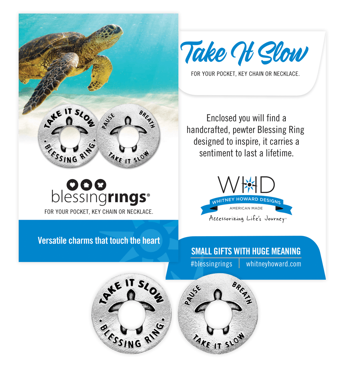 Take It Slow Blessing Ring | Pause Breathe Mindfulness Charm