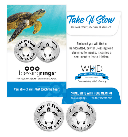 Take It Slow Blessing Ring | Pause Breathe Mindfulness Charm