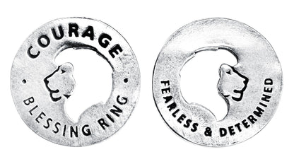Courage Blessing Ring front and back