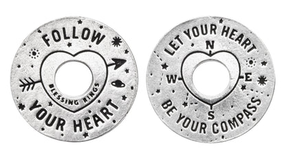 Follow Your Heart Blessing Ring front and back
