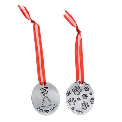 "Furever Love Pet Memorial Ornament | Paw Print Christmas Keepsake"