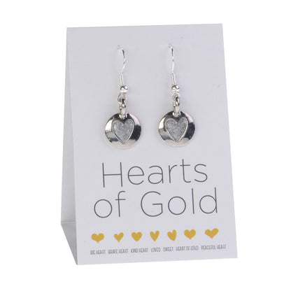 Loved Heart Earrings | Hearts of Gold | "Loved" Sentiment Pewter Earrings