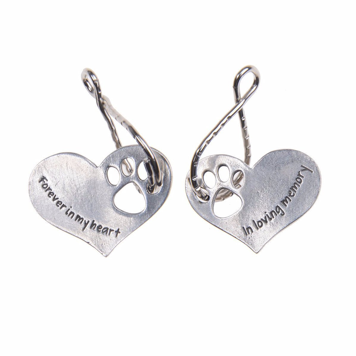 "Forever in My Heart Pet Memorial Keychain | Paw Print Heart Charm"