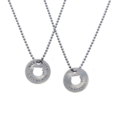 Nice Kitty Blessing Rings on a necklace