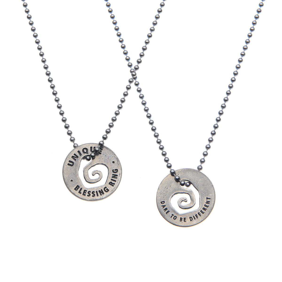 Unique Blessing Rings on a necklace
