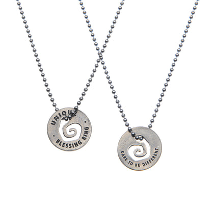 Unique Blessing Rings on a necklace